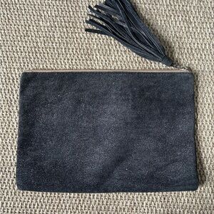 Monserat De Lucca Black Suede Clutch
